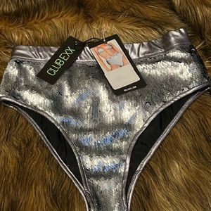 Dolls Kill Club EXX High Waisted Sequin Shorts